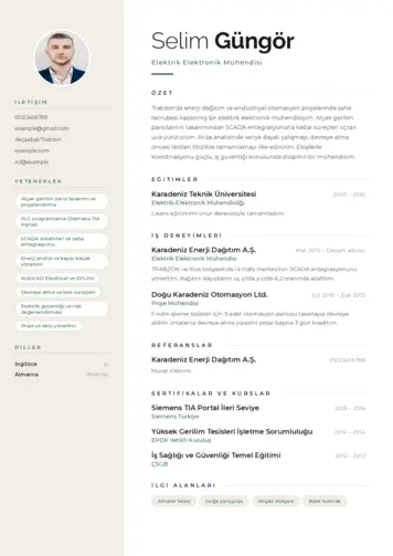 Elektrikçi CV Örnekleri cv indir